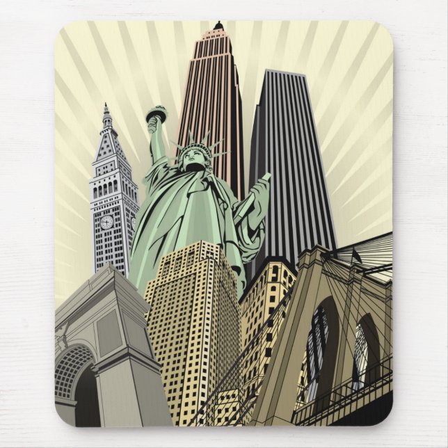 Toppen Stylized Cityscape NYC Musmatta (Framsidan)