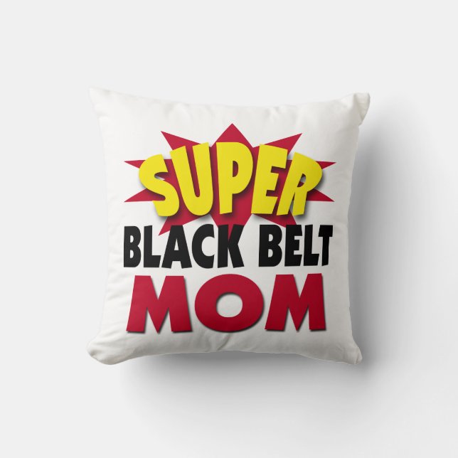 Toppen Svarta Bälte Mamma Kudde (Framsida)