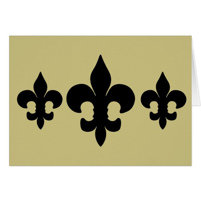 Toppen svärtar Fleur de lis Hälsningskort (Framsidan Horizontal)