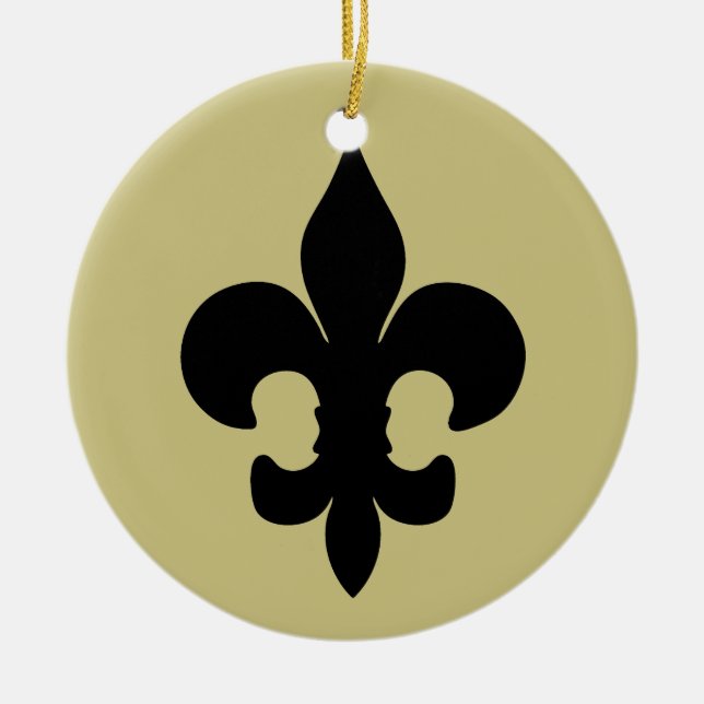 Toppen svärtar Fleur de lis Julgransprydnad Keramik (Framsidan)
