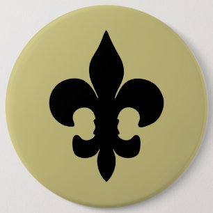 Toppen svärtar Fleur de lis Knapp