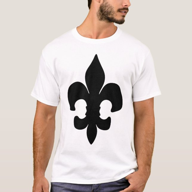 Toppen svärtar Fleur de lis Tee (Framsida)