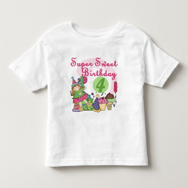 Toppen Sweet 4e födelsedagen T-shirts och presente (Framsida)