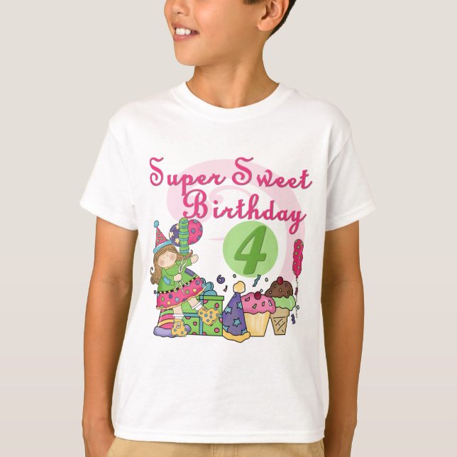 Toppen Sweet 4e födelsedagen T-shirts och presente (Framsida)