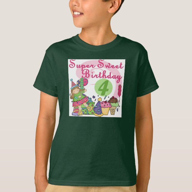 Toppen Sweet 4e födelsedagen T-shirts och presente (Framsida)