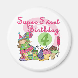 Toppen Sweet 4e födelsedagen T-shirts och presente Magnet