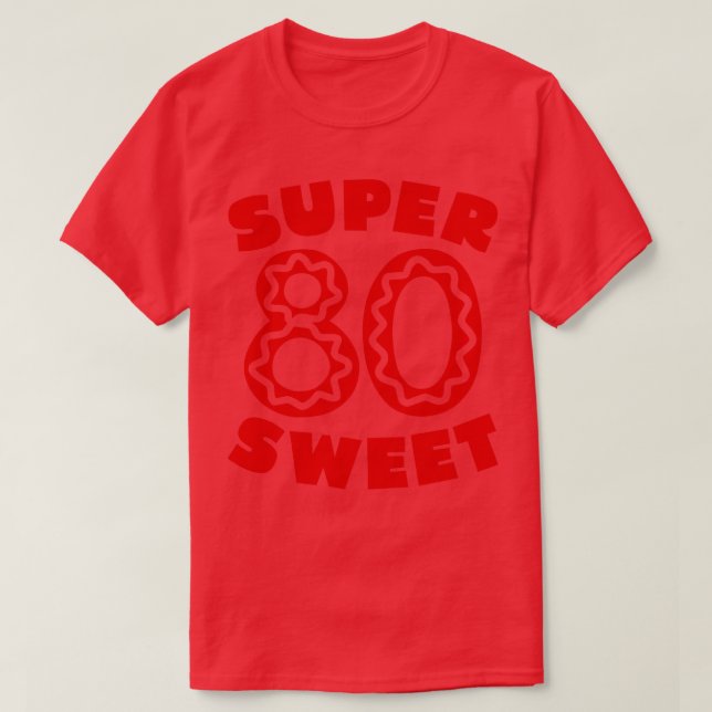 Toppen Sweet 80 Birthday Icing T Shirt (Design framsida)