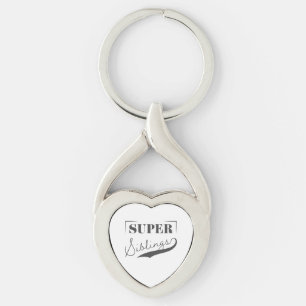 Toppen Syskon Twisted Heart Silverfärgad Nyckelring