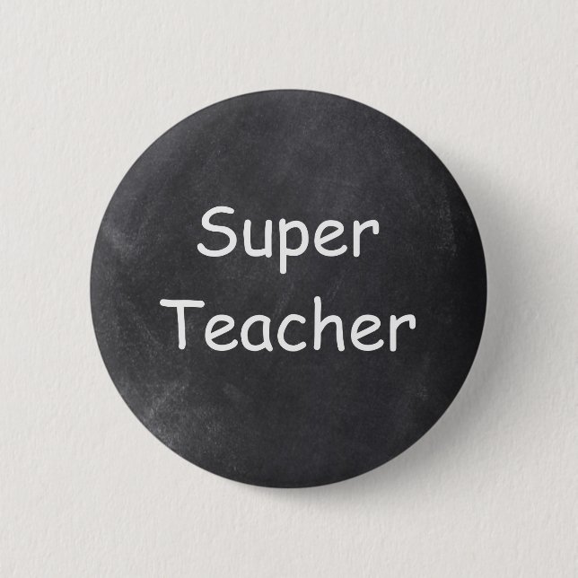 Toppen Teacher Chalkboard Design Gift Idea Knapp (Framsida)