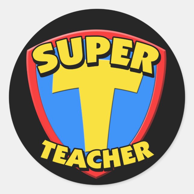 Toppen Teacher Sticker Runt Klistermärke (Framsida)