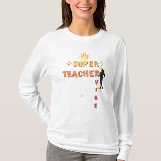 Toppen Teacher Vibe Longsleeve T Shirt (Framsida)