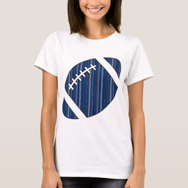 Toppen Team Stripe Football i Blue och Grått T-shirt (Framsida)