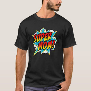 Toppen Tecknad Bok Superhjälte Mor S-dagen T Shirt