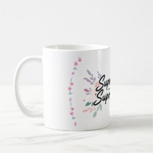 toppen, Toppen Woman, Elegant Blommigt Kaffe Mugg