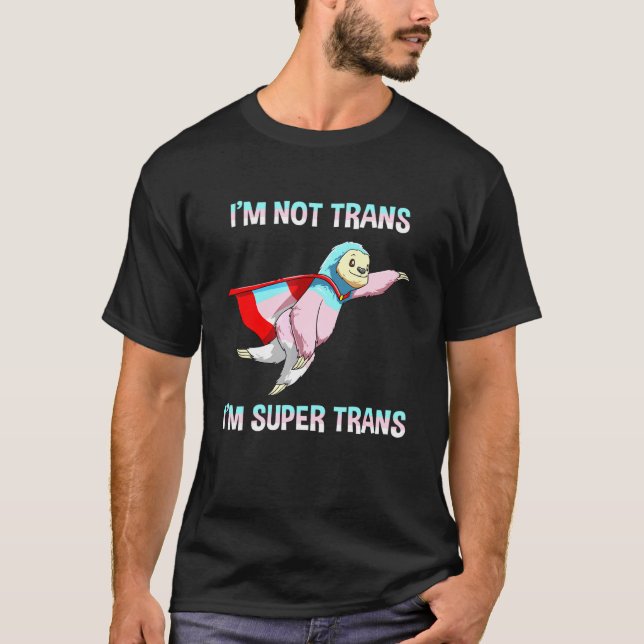 Toppen Transgender Pride Sloth T Shirt (Framsida)