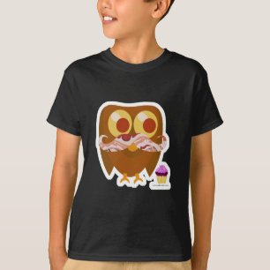 Toppen Trendig Bacon Mustache Uggla Tee Shirt