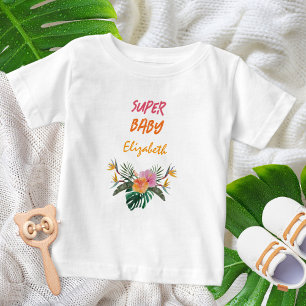 TOPPEN Tropical Parrot Watercolor Baby Shower T Shirt