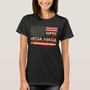Toppen Ultra Mega Maga American Flagga Anti Biden T Shirt