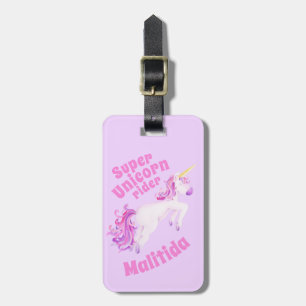Toppen unicorn rider rosa unicorn children namn br bagagebricka