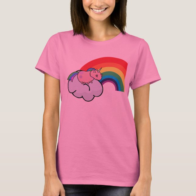 Toppen Unicorn Vinge Power! T Shirt (Framsida)