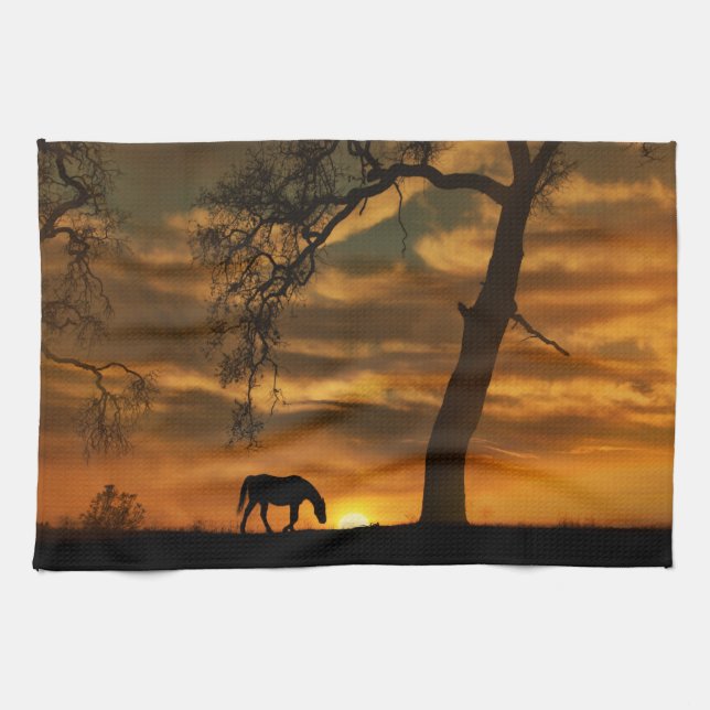 Toppen Vacker Horse Kitchen Towel Kökshandduk (Horisontell)