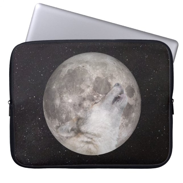 Toppen Varg Måne Laptop Fodral (Framsidan)
