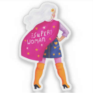 Toppen Woman Mamma Mor dotter Girl Chef Hero Klistermärken
