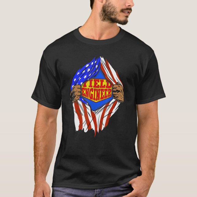 Toppen Yield Ingenjör Hero-jobb T Shirt (Framsida)