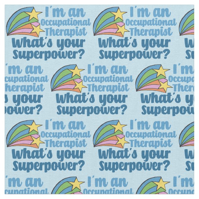 Toppen Yrkesbehandlare, Cute Blue OT Tyg (Närbild)