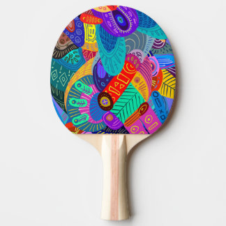 Toppens Roligt och färgstarka abstrakt design Pingisracket
