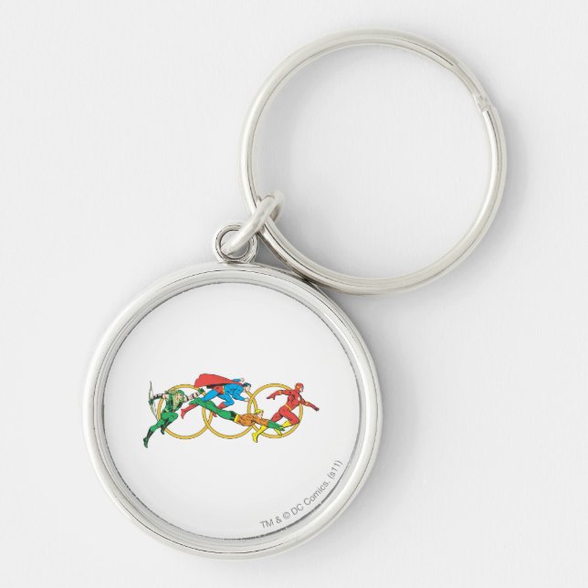 Toppens™-samling 11 rund silverfärgad nyckelring (Framsidan)