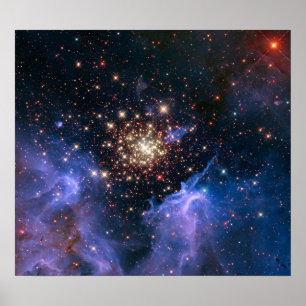 Toppenstjärnan för NGC 3603 samla i en klunga NASA Poster