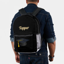 Topper Text Examen Hatt Tryckt Elegant Stil