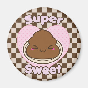 Toppet sött mjölkchokladbajs magnet