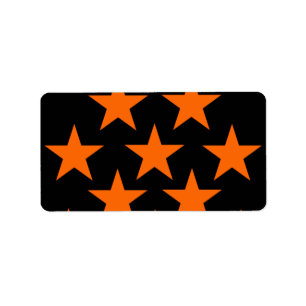 Toppet stjärnamönster för orange och för svart adressetikett
