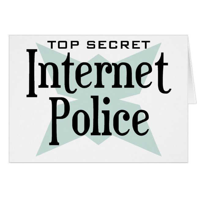 Topphemlig internetpolis hälsningskort (Framsidan Horizontal)