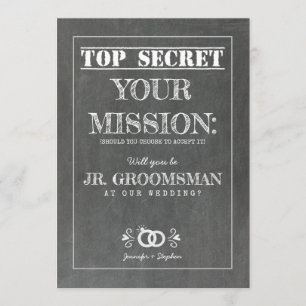 Topphemlig Uppdrag - Junior Groomsman Frieri Inbjudningar