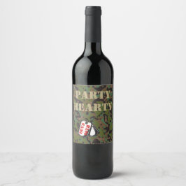 Topphemliga GI Kamouflage Festspecial Vin Etikette Vinflaska Etikett