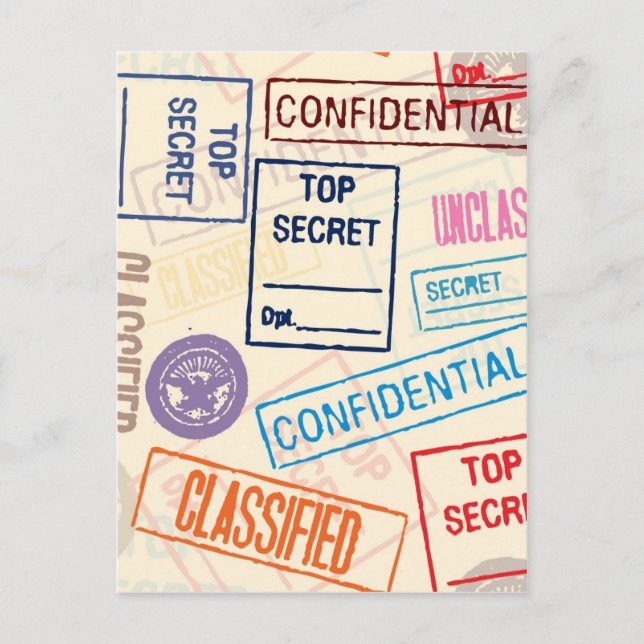 Topphemligt - Håll dig borta Vykort (Framsida)