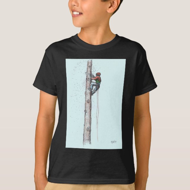 Topping out Arborist Träd Surgeon T-shirt (Framsida)