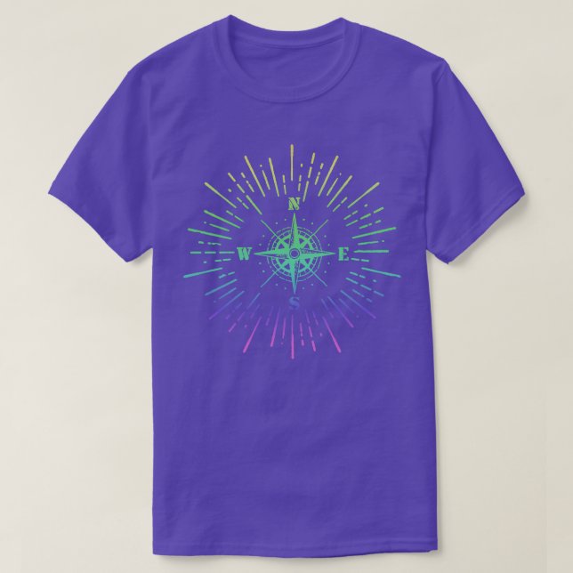 Toppkvaliteten Compass Teckning T Shirt (Design framsida)
