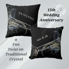 Toppled Crystal Vin Goblets Black Dekorativ kudde