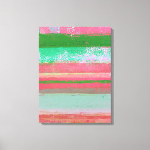 "Toppled" Rosa och Grönt Abstrakt Art Canvastryck