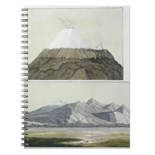Toppmöte av Cotopaxi (överträffa) och utbrott a Anteckningsbok Med Spiral