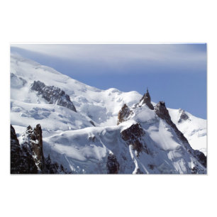 Toppmöte av Mont Blanc och L'Aiguille Du Midi Fototryck