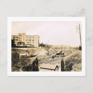 Toppmöte Ave. Tåg Station, Jersey City NJ Vintage Vykort