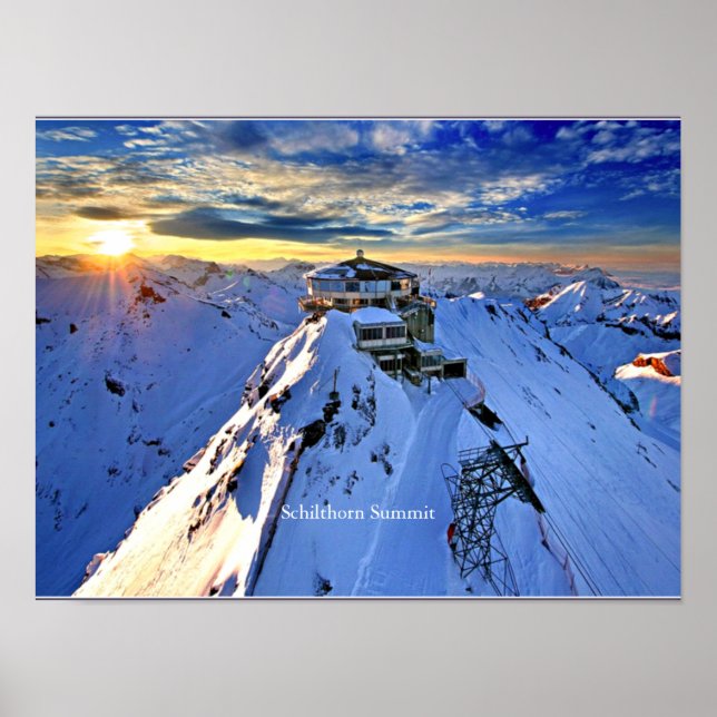 Toppmöte i Schilthorn (märkt) Poster (Framsidan)