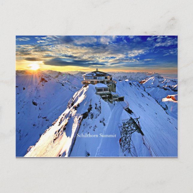 Toppmöte i Schilthorn (märkt) Vykort (Framsida)
