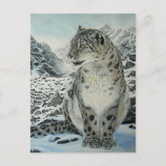 Toppmöte Kung Snö Leopard-vykort Vykort