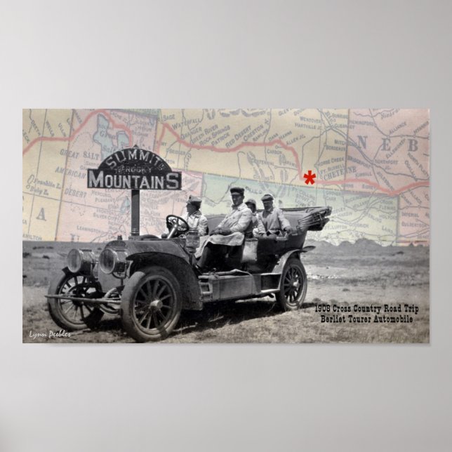 Toppmöte Rocky Moutains 1908 Road Resa Poster (Framsidan)